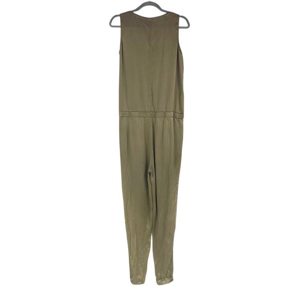 EILEEN FISHER The Fisher Project Olive Vintage Wash Silk Jumpsuit S FAIR COND - Picture 5 of 9